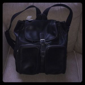 Coach black leather backpack NWT